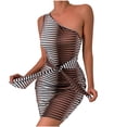 thumbnail image 1 of Vestido a la cadera con estampado de rayas informales a la moda para mujer Fridja  hjkh2179, 1 of 9