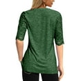 thumbnail image 3 of Sherrylily Women Summer Pleated Button Hollow Sleeve T-Shirt V-Neck Casual Short Sleeve Tops, 3 of 4