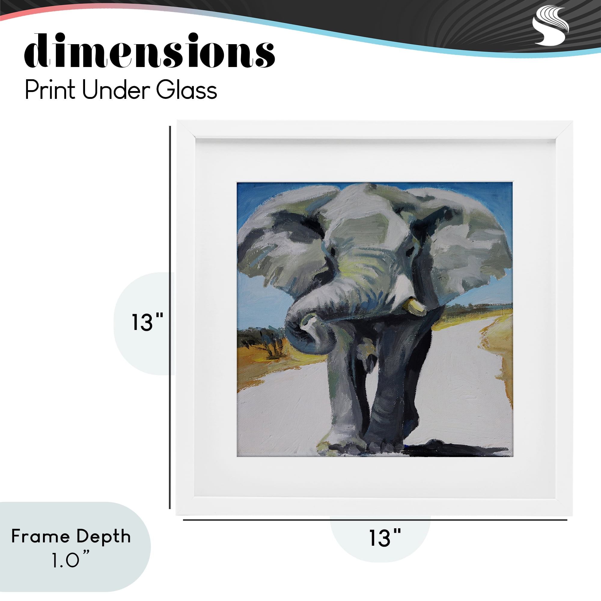 Stupell Industries Majestic Elephant on Path White Framed Print Under Glass, design by Violeta Vollmer