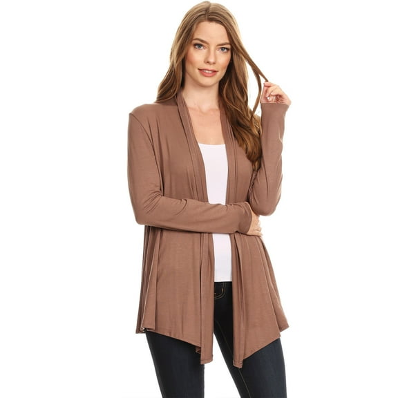 Women's Solid Casual Lightweight Long Sleeve Loose Fit Knit Sweater Cardigan