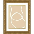 thumbnail image 1 of Artographie Studio 18x24 Gold Ornate Wood Framed with Double Matting Museum Art Print Titled - Beige Lines 04, 1 of 4