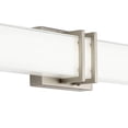 thumbnail image 3 of Possini Euro Design Exeter Modern Art Deco Wall Mount Light LED Brushed Nickel Silver Metal 17" Wide Vanity Fixture Rectangular Silk Screened Glass Shade Decor for Bathroom Over Mirror House Home, 3 of 5