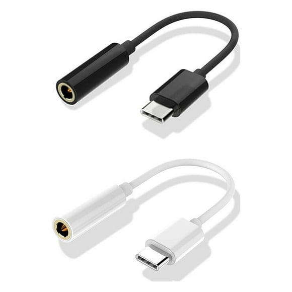 SHOWERORO 2Pack USB to Aux Audio Adapter Plastic Black for Audio Devices Office