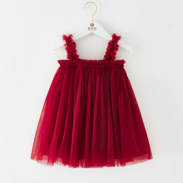 Novedad de verano ins, vestido de falda de malla con tirantes para niñas, falda de malla para niños, falda de princesa, falda tutú