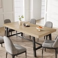 thumbnail image 3 of 70.87 Inch Dining Table for 6-8 People Modern Industrial with Wood Top & Metal Legs, 3 of 10