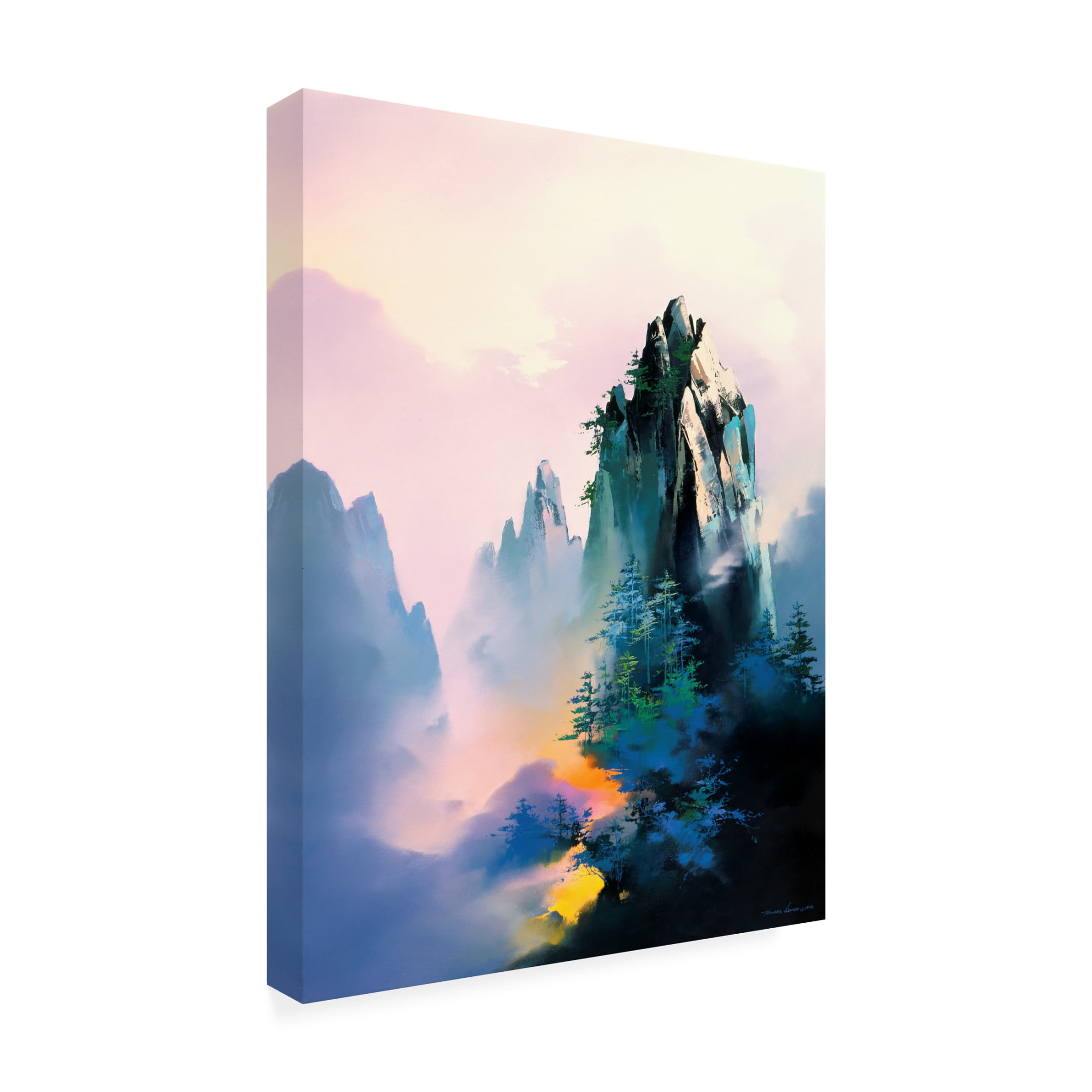 Canvas Wall Art - Thomas Leung 'Mountain Glow' Wall Art for Living Room, Bedroom, or Office Décor by Trademark Fine Art - 14 x 19 Inches