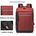 thumbnail image 3 of Mochila para computadora portátil, Mochilas de Viaje para computadoras portátiles con Puerto de Carga USB, Mochilas universitarias, Bolsa para computadora,Red, 3 of 5