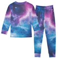 thumbnail image 2 of FORMRS Long Sleeve Top and Pants Pajama Set for Niños 2-Piece Sleepwear, Sizes 18M-8Y, Galaxy Pattern, 2 of 6
