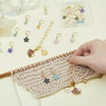thumbnail image 2 of Enamel Crochet Stitch Marker Set Including 20Pcs Flower Stitch Markers with Golden Clasp and 2pcs Flower Bee Alloy Knitting Row Counter Chains for Knitting Weaving Sewing DIY Supplies, 2 of 5