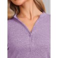 thumbnail image 5 of DARING DIVA Women's Pajamas Knit Button Down Tops and Pants with Pockets XS Dark Purple, 5 of 7