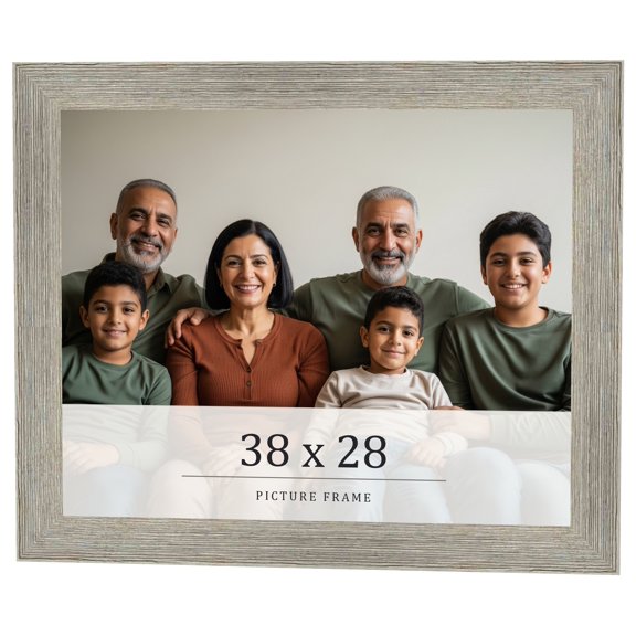 38x28 Frame Grey Real Wood Picture Frame Width 1.5 Inches | Interior Frame Depth 0.5 Inches | Barn