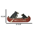 thumbnail image 2 of Rustic Father Bear With Cub Rowing Red Canoe Boat Welcome MDF Wall Decor Plaque, 2 of 9