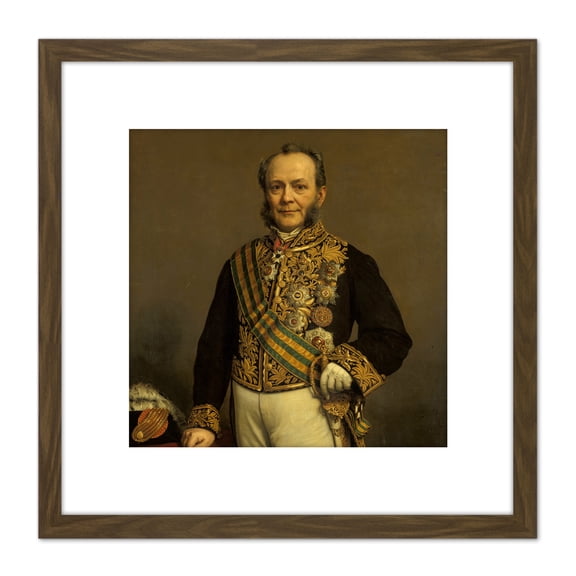 Neuman Portrait Pieter Mijer Painting 8X8 Inch Square Wooden Framed Wall Art Print Picture with Mount