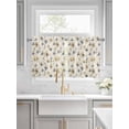 thumbnail image 2 of Gray Beige Floral Half Window Curtains 24 Inches Long, Spring Modern Botanical Flowers Blossom Window Treatment Curtain Drapes, Short Curtains Tiers for Kitchen Over Sink, 27.5"x24", 2 Panels, 2 of 7