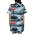 thumbnail image 3 of Picia Lighthouse in a Stormy Sea Pajamas Sets for Women Soft Short-Sleeved Pjs with Lounge Shorts Two Piece Sleepwear-X-Large, 3 of 9
