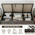 thumbnail image 3 of VanAcc King Size Lift Up Storage Platform Bed Frame, Metal Bed Frame with Wooden Slats Support, Large Storage Space, Easy Assembly, Rustic Grey, 3 of 7