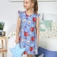 thumbnail image 4 of Fotbe coffee love cup winter Vestido de Dormir para Niñas de 3 a 10 Años, Mangas Cortas, Estilo Princesa, Pijama Camisón con Mangas Voladas-XX-Large, 4 of 6