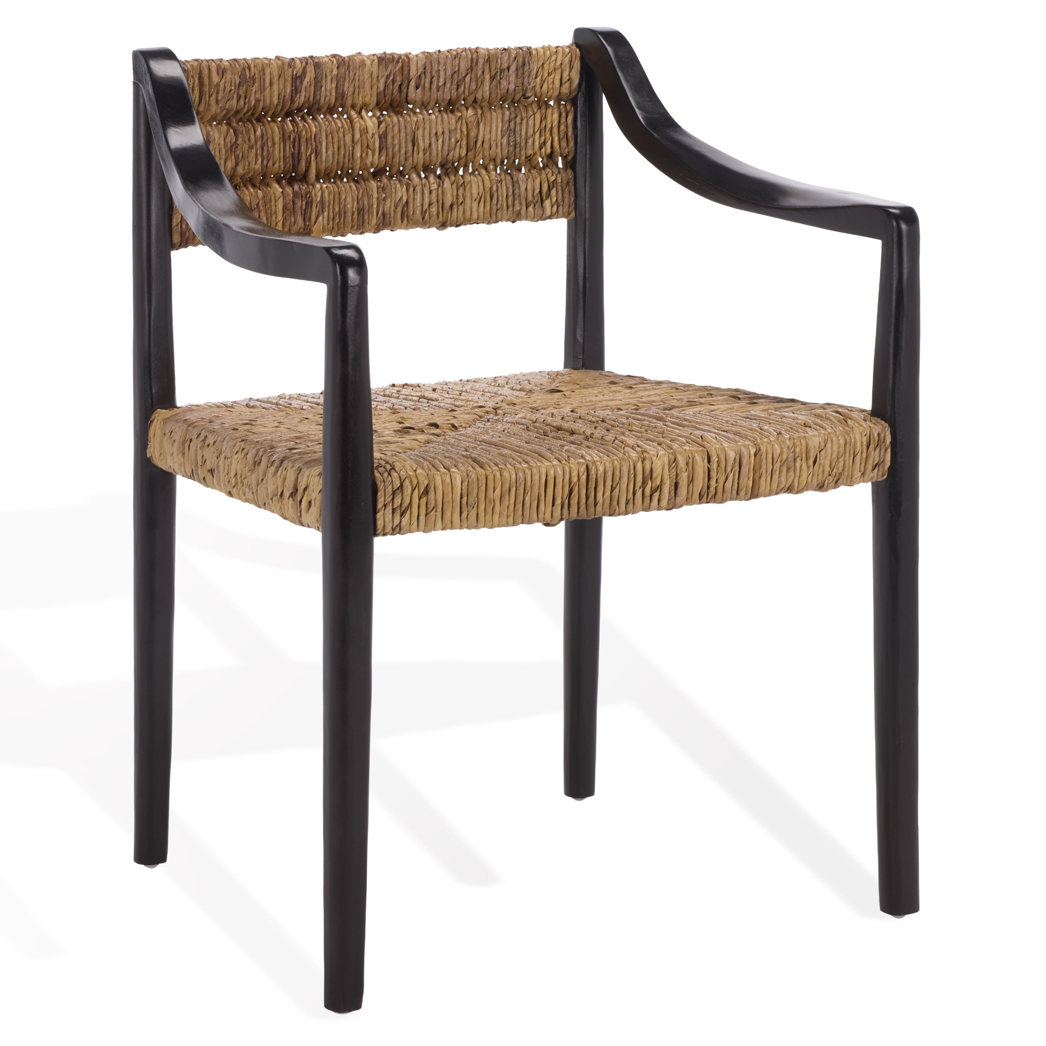Safavieh Couture Kona Woven Abaca Dining Chair, Black/Natural