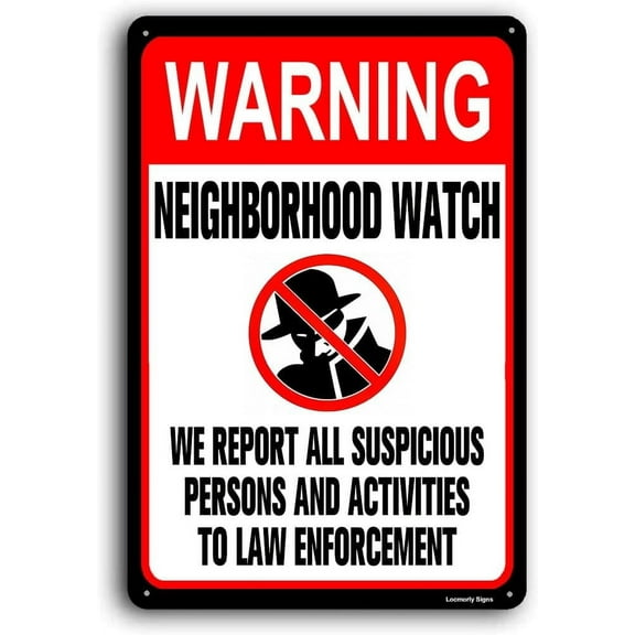 Aluminum Sign, Neighborhood Watch Sign, 8x12 Inch, Metal Yard Sign