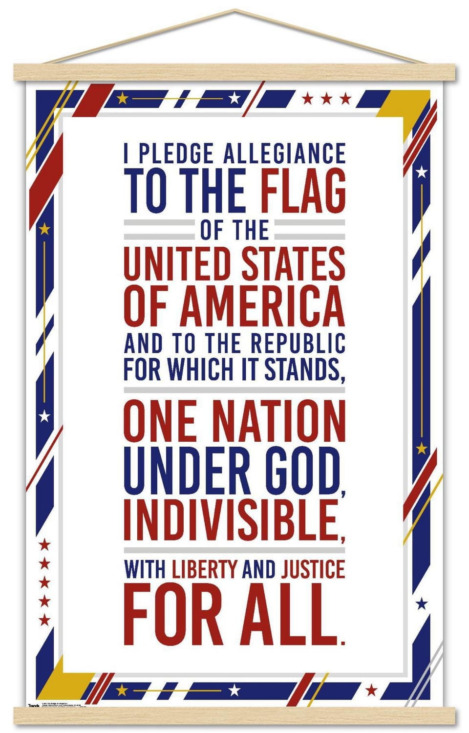 The United States Of America - Pledge Of Allegiance Wall Poster, 22.375" x 34"