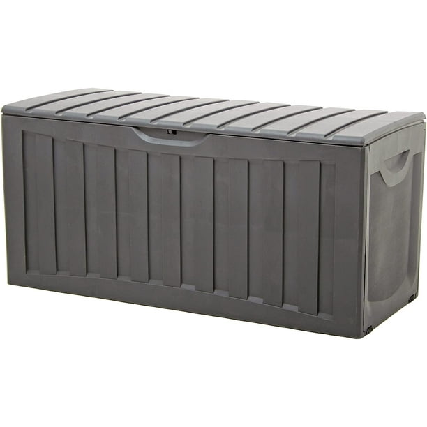 Plastic 90 Gallon Outdoor Lockable Backyard Storage Bin Deck Box for