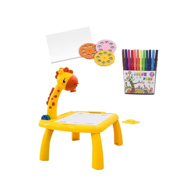 Tablero de dibujo para niños, regalos del Día de San Valentín, escritorio de aprendizaje, juguete proyector de rastreo y dibujo para niños y niñas, , amarillo