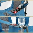 thumbnail image 5 of ARROWHEAD OUTDOOR Portable Folding Camping Quad Chair w/ 6-Can Cooler, Cup & Wine Glass Holders, Heavy-Duty Carrying Bag, Padded Armrests, Headrest, Supports up to 450lbs, USA-Based Support (Blue), 5 of 8