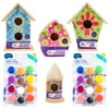 Hello Hobby Mini Wood Birdhouse Painting Pack, 4-Pack DIY Birdhouses
