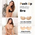 thumbnail image 2 of 2 Pair Nipple Cover,Self Adhesive Invisible Bra Push Up Backless Strapless Magic Sticky Bras Wing-Shape Silicone Bra for Women, 2 of 5