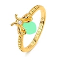 thumbnail image 2 of MULA 925 Sterling Silver Ring for Women, Gold Plated Luminous Firefly Hypoallergenic Sparkling Cubic Zirconia Birthday Gift Jewelry with Box, 2 of 11