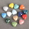 thumbnail image 2 of U8MO 10pcs Shiny Glazed Heart 10mm 12mm Ceramic Porcelain Loose Beads For DIY Jewelry-Light Blue-12mm, 2 of 4