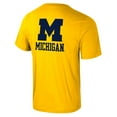 thumbnail image 3 of Men's Colosseum Maize Michigan Wolverines Logo Lockup 2-Hit Active Blend T-Shirt, 3 of 3