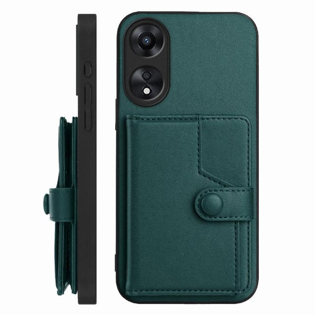 FOXDOCK Case for OPPO A78 4G RFID-Blocking Card Holder - Stylish Button Closure Design