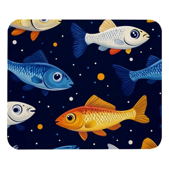 PhooArto Comfortable Mouse Pad Cute Fish Pattern Desktop Mousepad , 21 x 25 cm Mouse Mat, Non-Slip Rubber Base, Improves Speed and Precision
