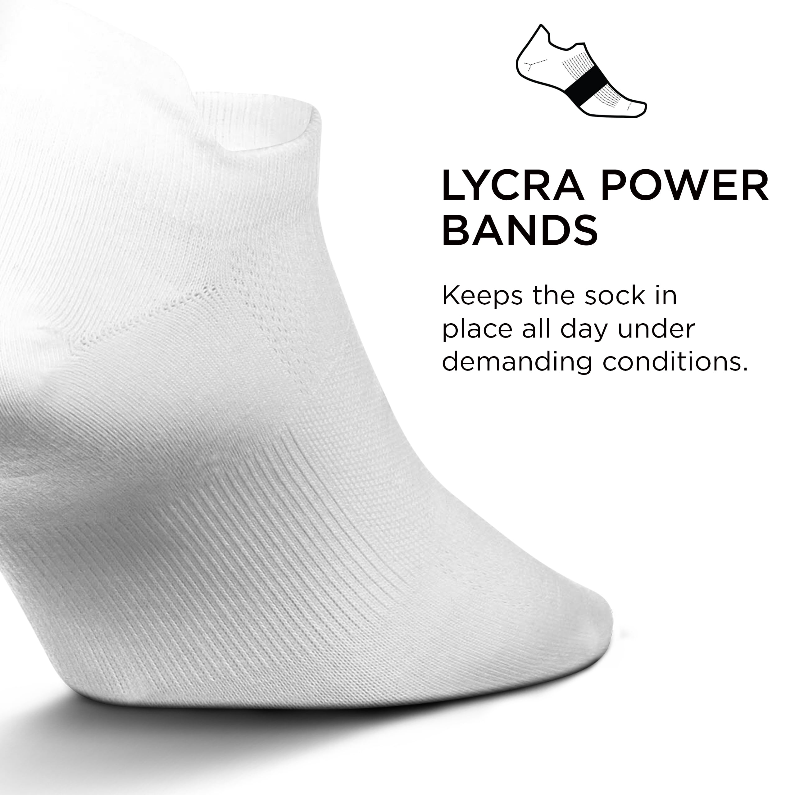 Feetures High Performance Ultra Light Ankle Sock - No Show Socks for Women & Men with Heel Tab - White, L - (3 Pair)