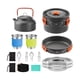 thumbnail image 3 of Kit de utensilios de cocina para acampar, juego de cocina para acampar con asa plegable y paño de limpieza, olla, sartén y hervidor para mochileros. naranja, 3 of 6