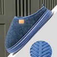 thumbnail image 4 of Men's Slippers Winter Warm Footwear Slip On House Shoes Non Slip Thick Sole Comfortable Casual Indoor Outdoor Memory Foam Men Slippers Size 46, 4 of 5