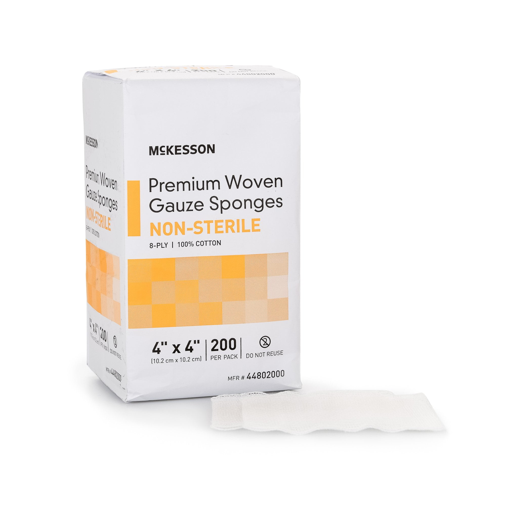 McKesson Gauze Sponge Woven Cotton 8Ply 4 X Inch Square NonSterile