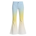 thumbnail image 5 of Kcolen Girls Jeans Flare High Elastic Waist Denim Pants Bell Bottom Flare Pants Kids Bootcut Dress Pants School Uniform Slacks Preppy Clothes,Light Green,11-12 Years, 5 of 5