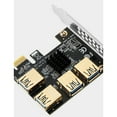 thumbnail image 4 of Tachiuwa 1 to 4 PCI Slots PCIe Riser Card High Stability Premium Fits x1 x4, x8, x16 Slot Golden, 4 of 9