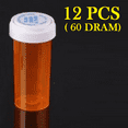 thumbnail image 2 of Pharmacy Vial 60 Dram - Amber (Pack of 12) Reversible Cap Prescription Vials - Push Down and Turn - (Medicine Container, Pill Container) by BioRx Sponix, 2 of 3