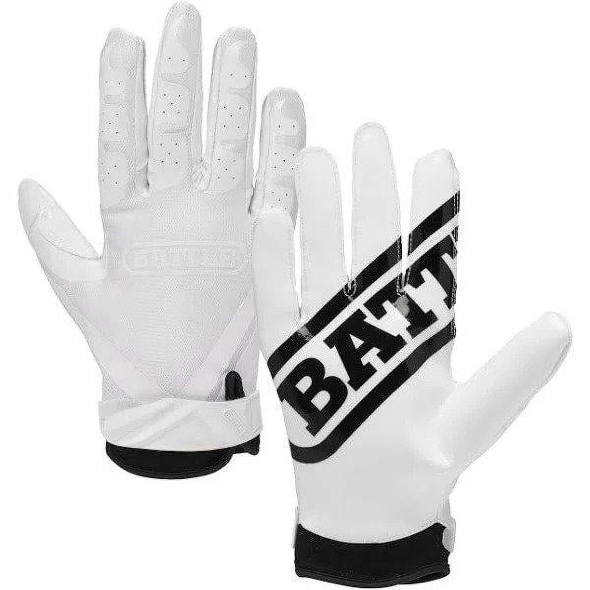 Battle Receivers Double Threat Football Gloves - Youth Medium - Black/Black