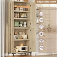 thumbnail image 3 of 71 inch Tall Storage Cabinet, Kitchen Pantry 5 Tier Bathroom Cabinet with 4 Doors Adjustable Shelves for Kitchen, Dining Room, Bathroom, 3 of 7
