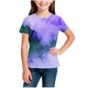 thumbnail image 4 of Blusas y camisas de manga corta con cuello redondo Camiseta estampada de manga corta para niños Cuello redondo Media manga Casual Versátil Top de poliéster para niñas, 4 of 5