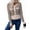 Apricot, variant on Womens - Plaid Blazer Dressy Casual Button Front Cardigan Crew Neck Long Sleeve Texture Knit Jackets Orange-Red S