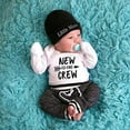 thumbnail image 6 of SYNPOS Newborn Baby Boy Clothes New to The Crew Letter Print Romper+Pants+Hat 3PCS Outfit 0-18 Months, 6 of 11