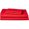 Tommy Hilfiger Signiture Solid Sheet Set, Queen, Red Queen Red