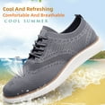 thumbnail image 4 of Men's Casual Dress Sneakers Comfortable Oxfords Business Mesh Walking Loafers Fashion Lightweight Breathable Soft Sole Gray 10.5 US, 4 of 7