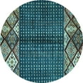 thumbnail image 1 of Ahgly Company Indoor Round Abstract Light Blue Modern Area Rugs, 5' Round, 1 of 4