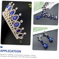 thumbnail image 2 of Bridal Rhinestone Jewelry with Blue Tiara Crown Necklace Earrings for Wedding Bridesmaids Elegant Crystal Accessory for Individual Occasions Party Prom[u612], 2 of 2
